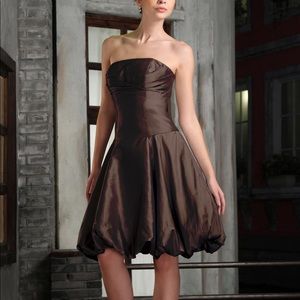 Taffeta strapless Bubble Hem Gown Dress